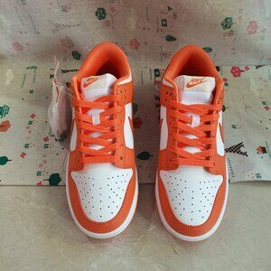 White And Orange Nike Dunk Low Sneakers